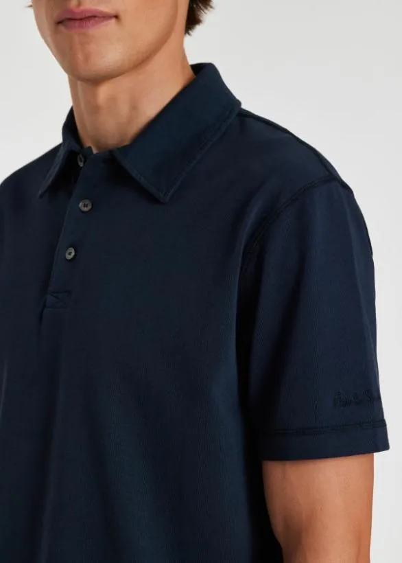 Paul Smith Polo Shirts Organic Cotton Jersey Polo Shirt Navy 8211 Mens