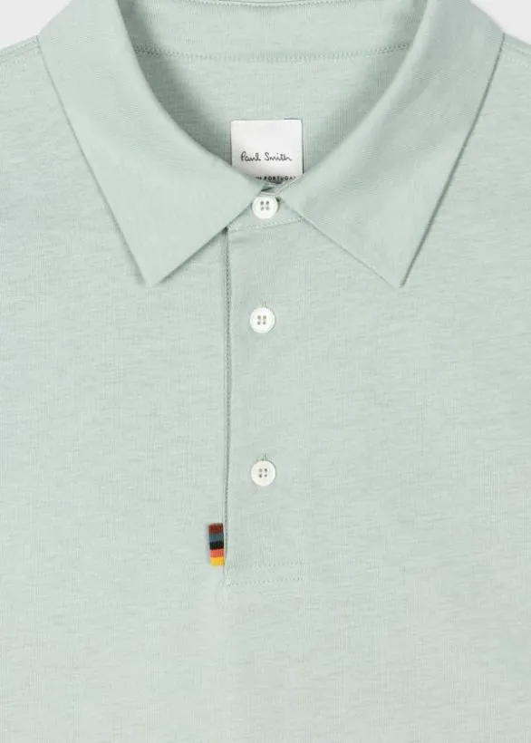 Paul Smith Polo Shirts Polo Shirt With 039Artist Stripe039 Tab Green 8211 Mens