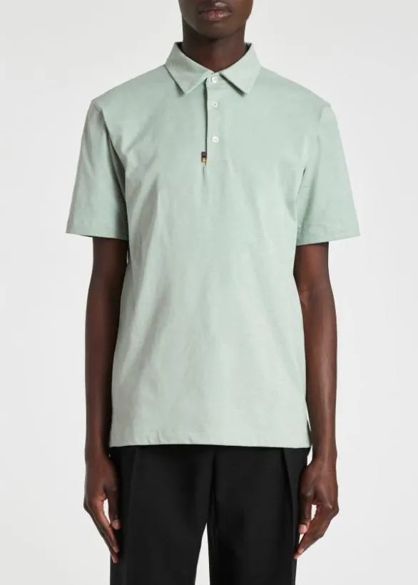 Paul Smith Polo Shirts Polo Shirt With 039Artist Stripe039 Tab Green 8211 Mens