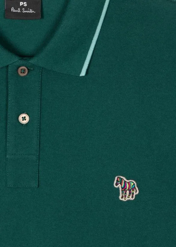 Paul Smith Polo Shirts Zebra Polo Shirt With Contrast Tipping Green 8211 Mens