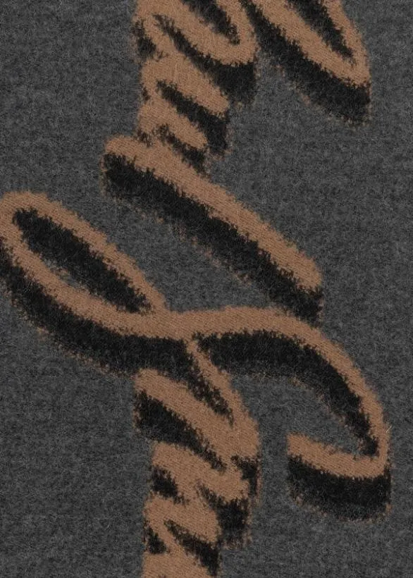 Paul Smith Scarves 039Shadow Logo039 Jacquard WoolBlend Scarf Grey 8211 Mens