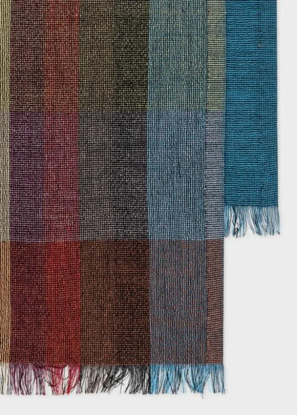 Paul Smith Scarves 039Signature Stripe Check039 Scarf Multicolour 8211 Mens