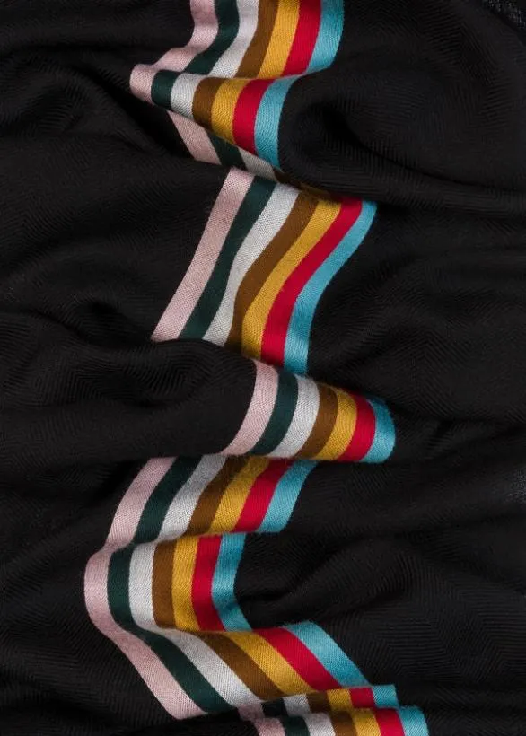 Paul Smith Scarves Central Multi Stripe Scarf Black 8211 Mens