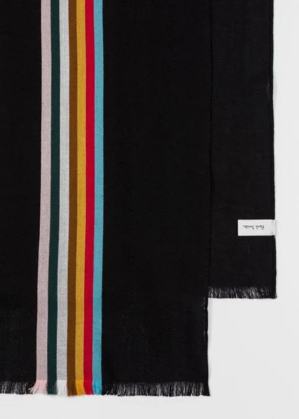 Paul Smith Scarves Central Multi Stripe Scarf Black 8211 Mens