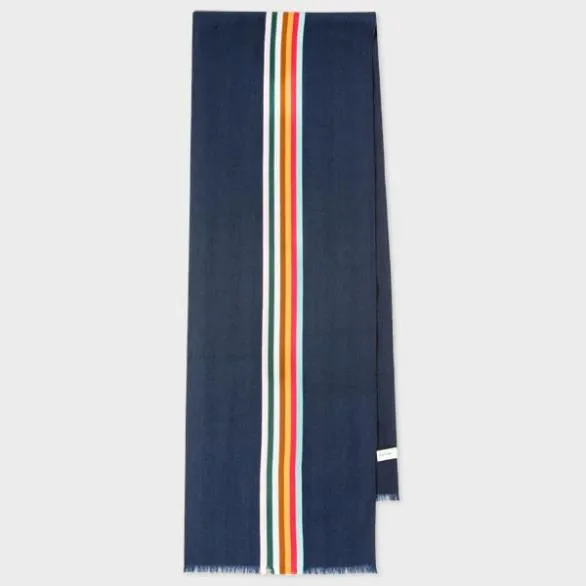 Paul Smith Scarves Central Multi Stripe Scarf Blue 8211 Mens
