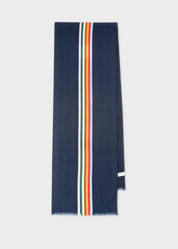 Paul Smith Scarves Central Multi Stripe Scarf Blue 8211 Mens