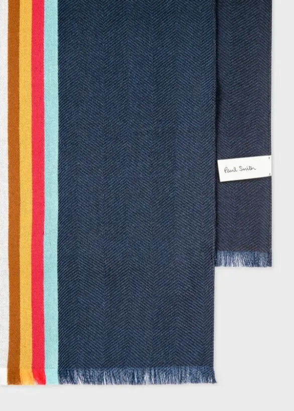Paul Smith Scarves Central Multi Stripe Scarf Blue 8211 Mens