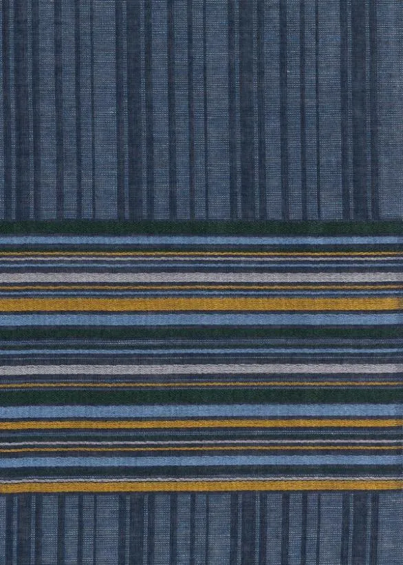 Paul Smith Scarves Cotton And SilkBlend Stripe Scarf Navy 8211 Mens