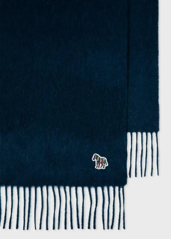 Paul Smith Scarves Lambswool Zebra Scarf Navy 8211 Mens