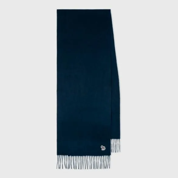 Paul Smith Scarves Lambswool Zebra Scarf Navy 8211 Mens