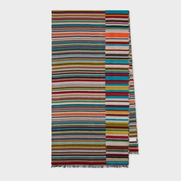 Paul Smith Scarves Multi 039Signature Stripe039 Jacquard Scarf Signature Stripe 8211 Mens