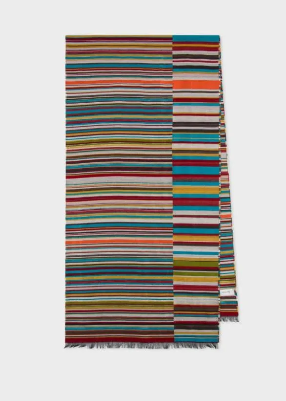Paul Smith Scarves Multi 039Signature Stripe039 Jacquard Scarf Signature Stripe 8211 Mens