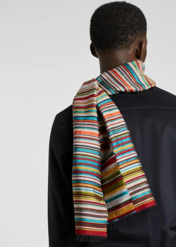 Paul Smith Scarves Multi 039Signature Stripe039 Jacquard Scarf Signature Stripe 8211 Mens