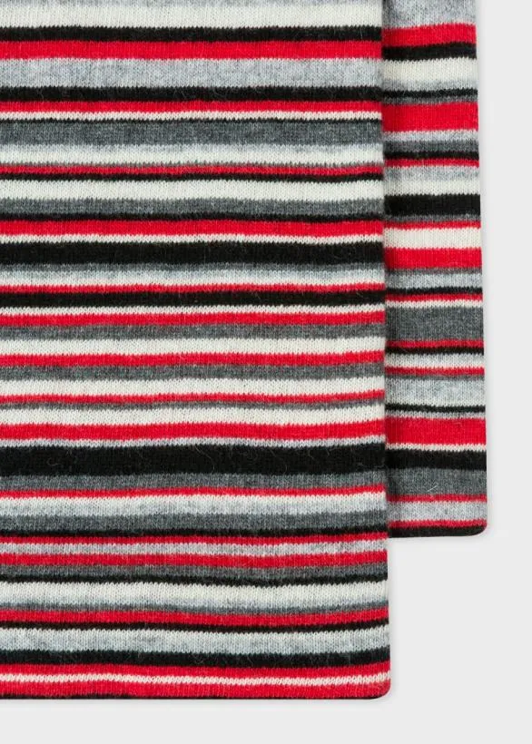 Paul Smith Scarves Paul Smith and Manchester United U2013 Striped WoolCashmere Scarf Red 8211 MensWomens