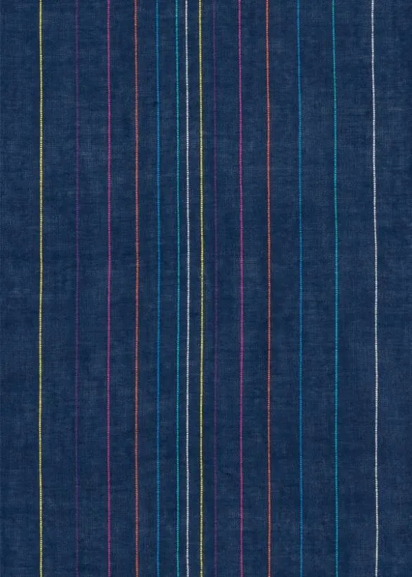 Paul Smith Scarves Stitch Stripe Cotton Scarf Navy 8211 MensWomens