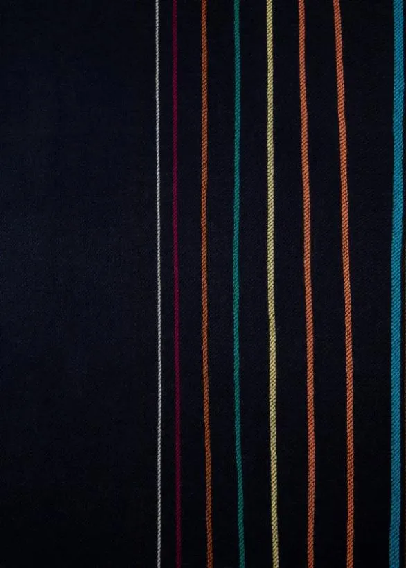 Paul Smith Scarves WoolSilk 039Signature Stripe039 Scarf Navy 8211 Mens
