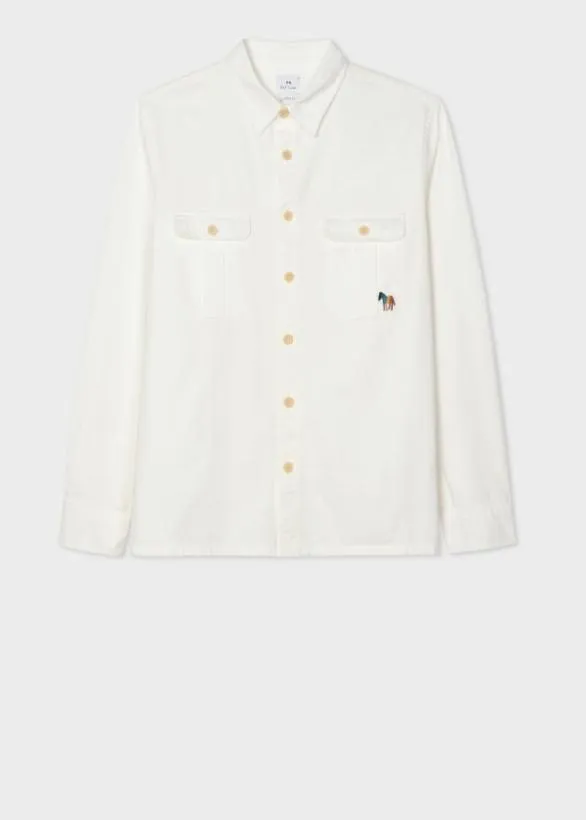 Paul Smith Shirts 039Broad Stripe Zebra039 Overshirt White 8211 Mens