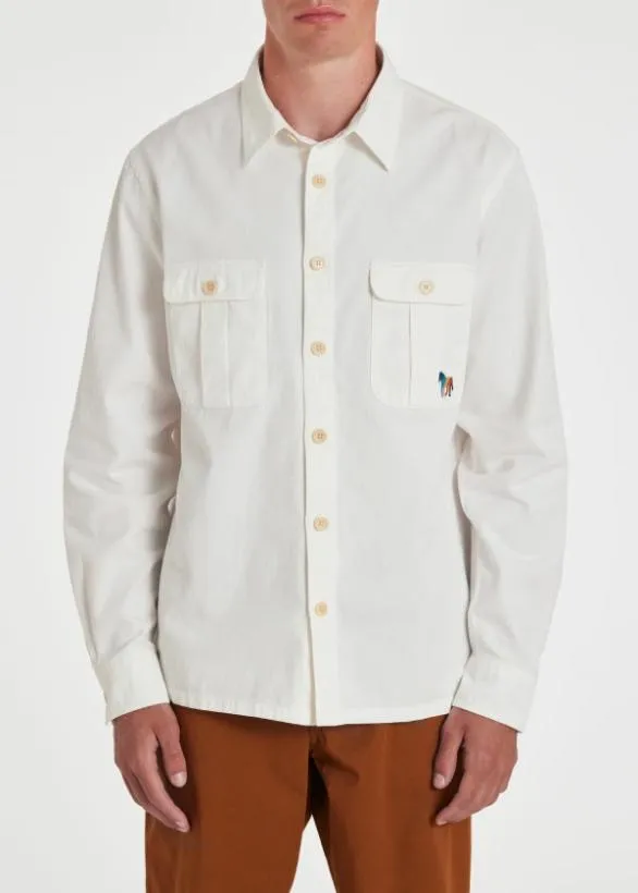 Paul Smith Shirts 039Broad Stripe Zebra039 Overshirt White 8211 Mens
