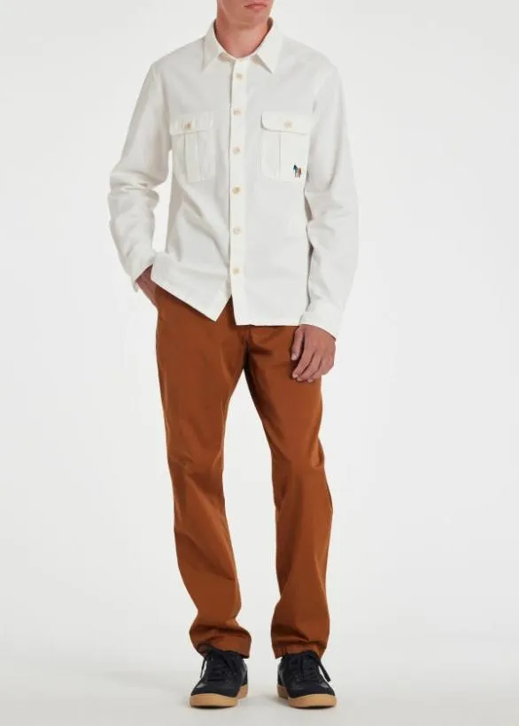 Paul Smith Shirts 039Broad Stripe Zebra039 Overshirt White 8211 Mens