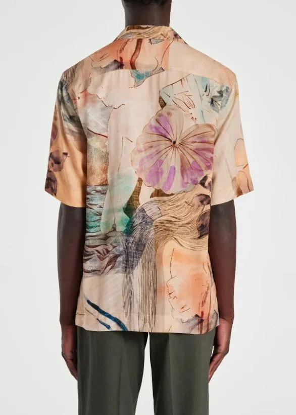Paul Smith Shirts 039Narcissus039 ShortSleeve Viscose Shirt Multicolour 8211 Mens