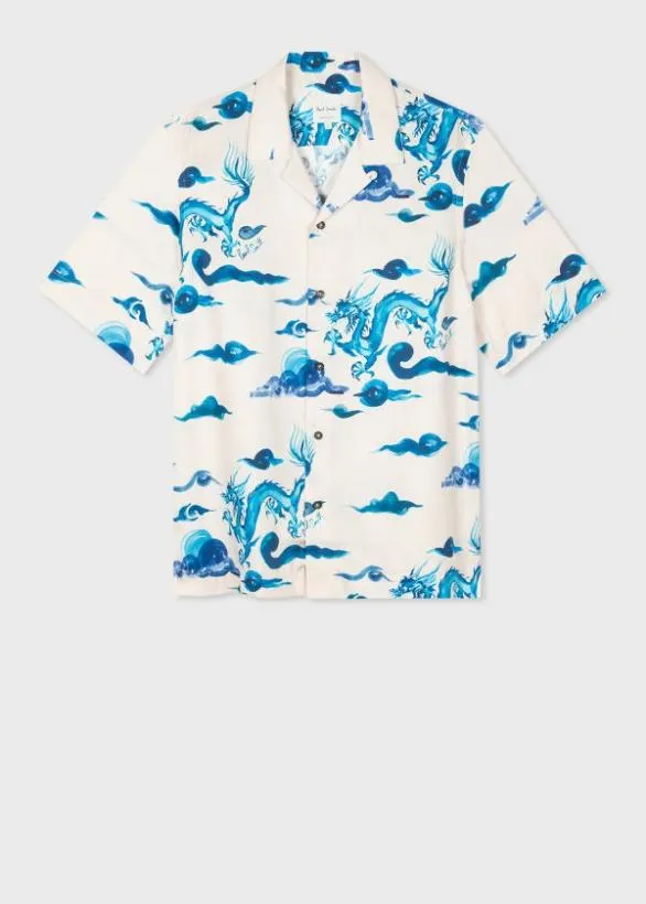 Paul Smith Shirts 039Year Of The Dragon039 ShortSleeve Lyocell Shirt White 8211 Mens Paul Smith Shirts 039Year Of The Dragon039 ShortSleeve Lyocell Shirt White 8211 Mens