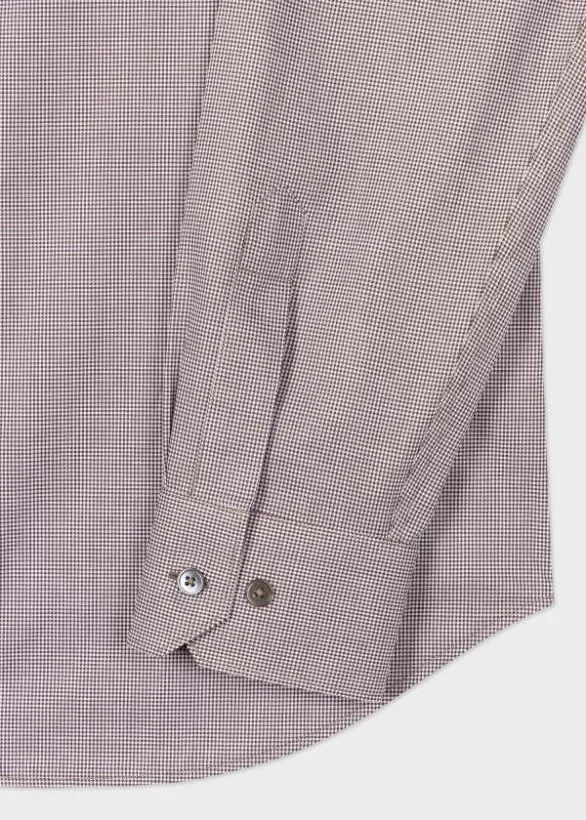 Paul Smith Shirts Brown Mini Gingham Shirt Brown 8211 Mens