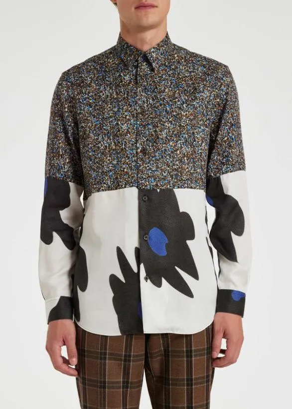 Paul Smith Shirts Contrast 039Big Flower039 Shirt Multicolour 8211 Mens