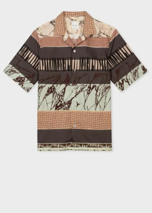 Paul Smith Shirts Cotton 039Assembled Stripe039 Shirt Brown 8211 Mens