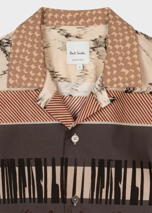 Paul Smith Shirts Cotton 039Assembled Stripe039 Shirt Brown 8211 Mens
