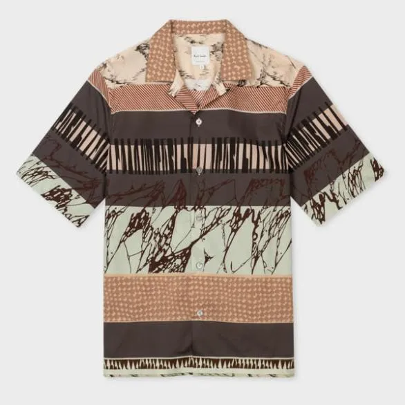 Paul Smith Shirts Cotton 039Assembled Stripe039 Shirt Brown 8211 Mens
