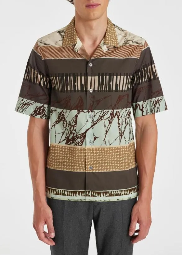 Paul Smith Shirts Cotton 039Assembled Stripe039 Shirt Brown 8211 Mens
