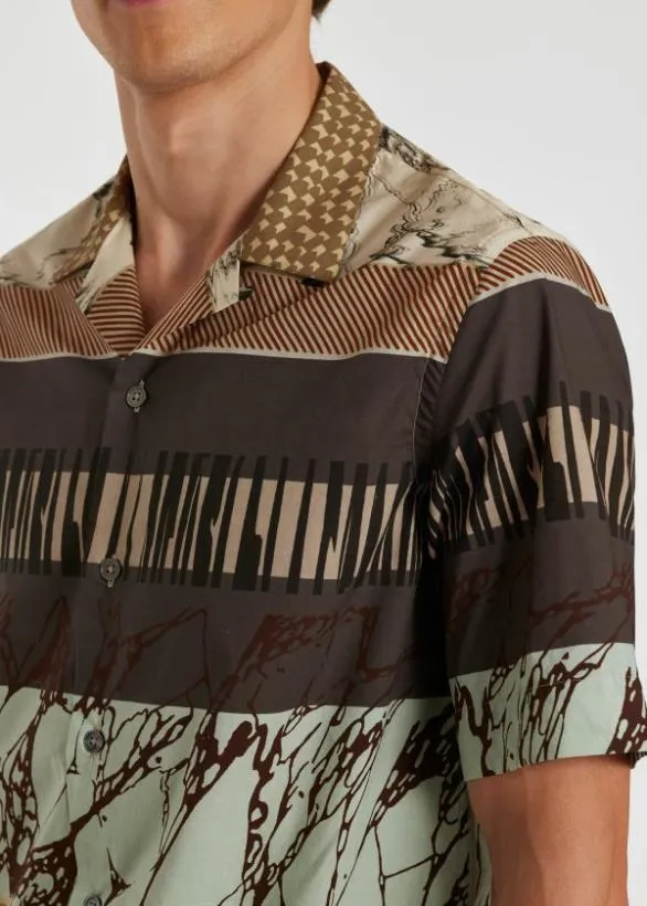 Paul Smith Shirts Cotton 039Assembled Stripe039 Shirt Brown 8211 Mens