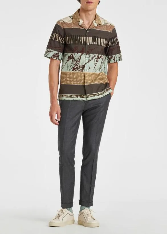 Paul Smith Shirts Cotton 039Assembled Stripe039 Shirt Brown 8211 Mens