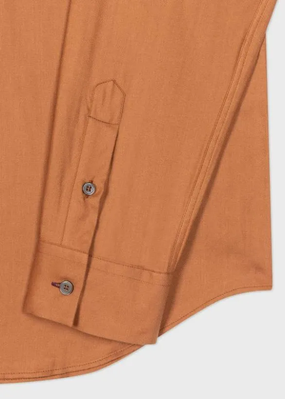 Paul Smith Shirts CottonLyocell Flannel Shirt Brown 8211 Mens
