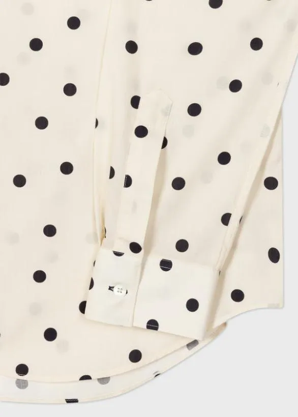 Paul Smith Shirts Cotton Polka Dot Shirt Cream 8211 Mens