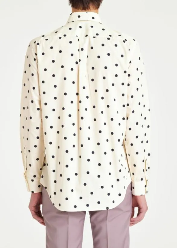 Paul Smith Shirts Cotton Polka Dot Shirt Cream 8211 Mens