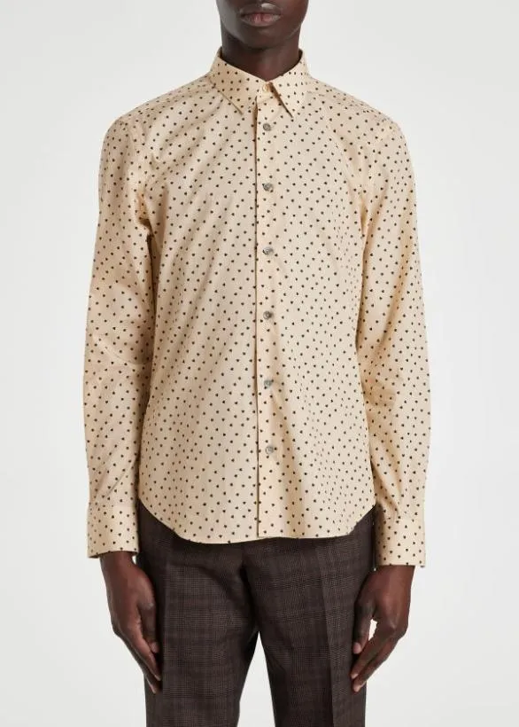 Paul Smith Shirts Ecru 039Love Heart Polka039 Shirt Ecru 8211 Mens