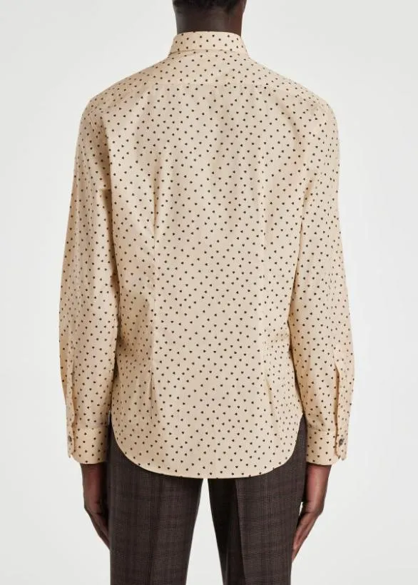 Paul Smith Shirts Ecru 039Love Heart Polka039 Shirt Ecru 8211 Mens