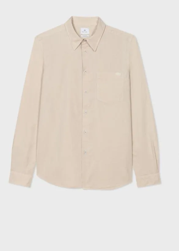 Paul Smith Shirts Ecru StretchCotton Pocket Shirt Ecru 8211 Mens