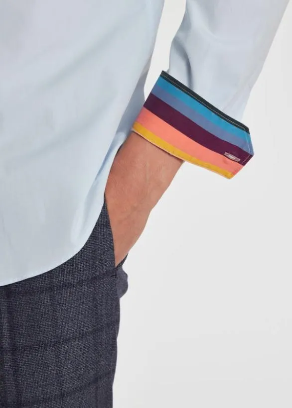 Paul Smith Shirts TailoredFit 039Artist Stripe039 Cuff Shirt Sky Blue 8211 Mens