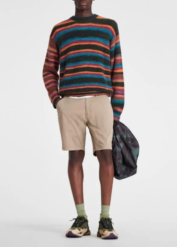 Paul Smith Shorts Pima StretchCotton GarmentDyed Shorts Tan 8211 Mens