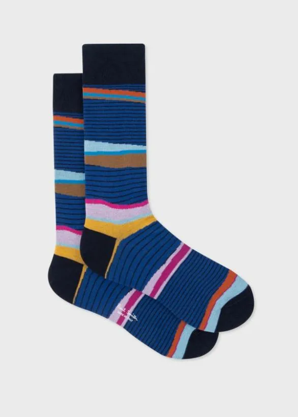 Paul Smith Socks 039Plains039 Stripe Socks Navy 8211 Mens