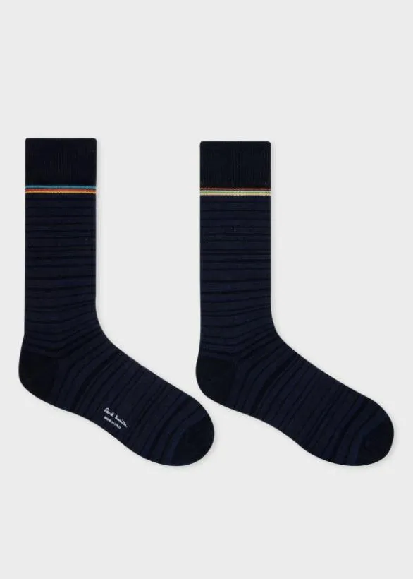 Paul Smith Socks 039Shadow Stripe039 Socks and Card Holder Gift Set Black 8211 Mens