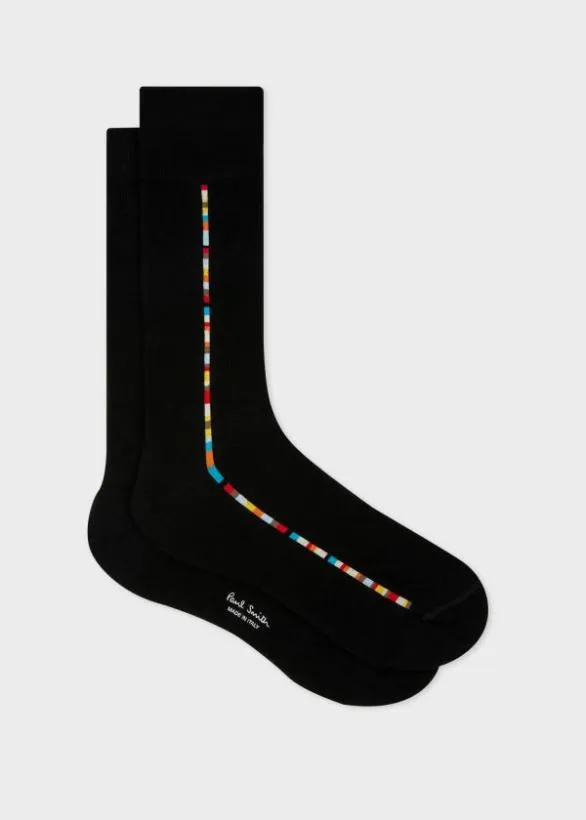 Paul Smith Socks 039Signature Stripe039 Central Trim Socks Black 8211 Mens