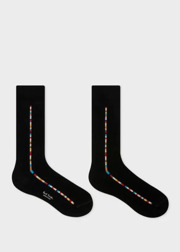 Paul Smith Socks 039Signature Stripe039 Central Trim Socks Black 8211 Mens
