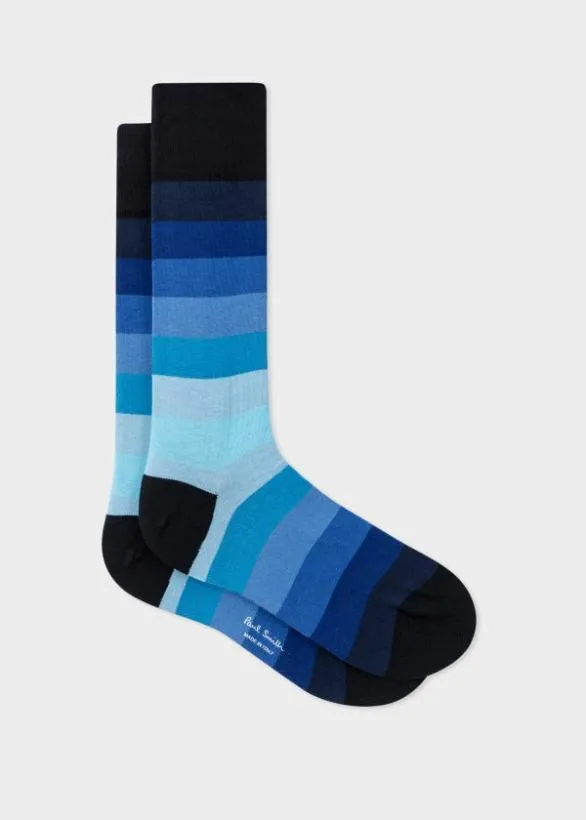 Paul Smith Socks Gradient Stripe Socks Blue 8211 Mens