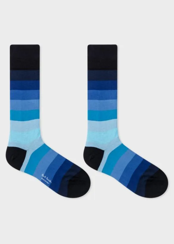 Paul Smith Socks Gradient Stripe Socks Blue 8211 Mens