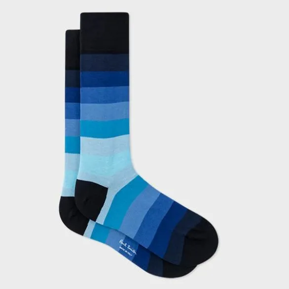 Paul Smith Socks Gradient Stripe Socks Blue 8211 Mens