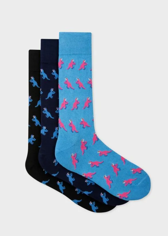 Paul Smith Socks MultiColored 039Dino039 Socks Three Pack Multicolour 8211 Mens Paul Smith Socks MultiColored 039Dino039 Socks Three Pack Multicolour 8211 Mens