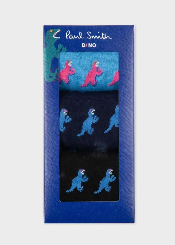 Paul Smith Socks MultiColored 039Dino039 Socks Three Pack Multicolour 8211 Mens